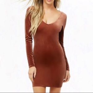 fitted lace wedding dress Lukea Long Sleeve Mini Dress | Brown | Womens